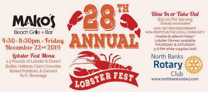 Outer Banks fundraiser - North Banks Rotary Club - Lobster dinner - Mako Mikes