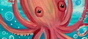 Outer Banks art class - painting octopus - Local Color - New York Pizza Pub